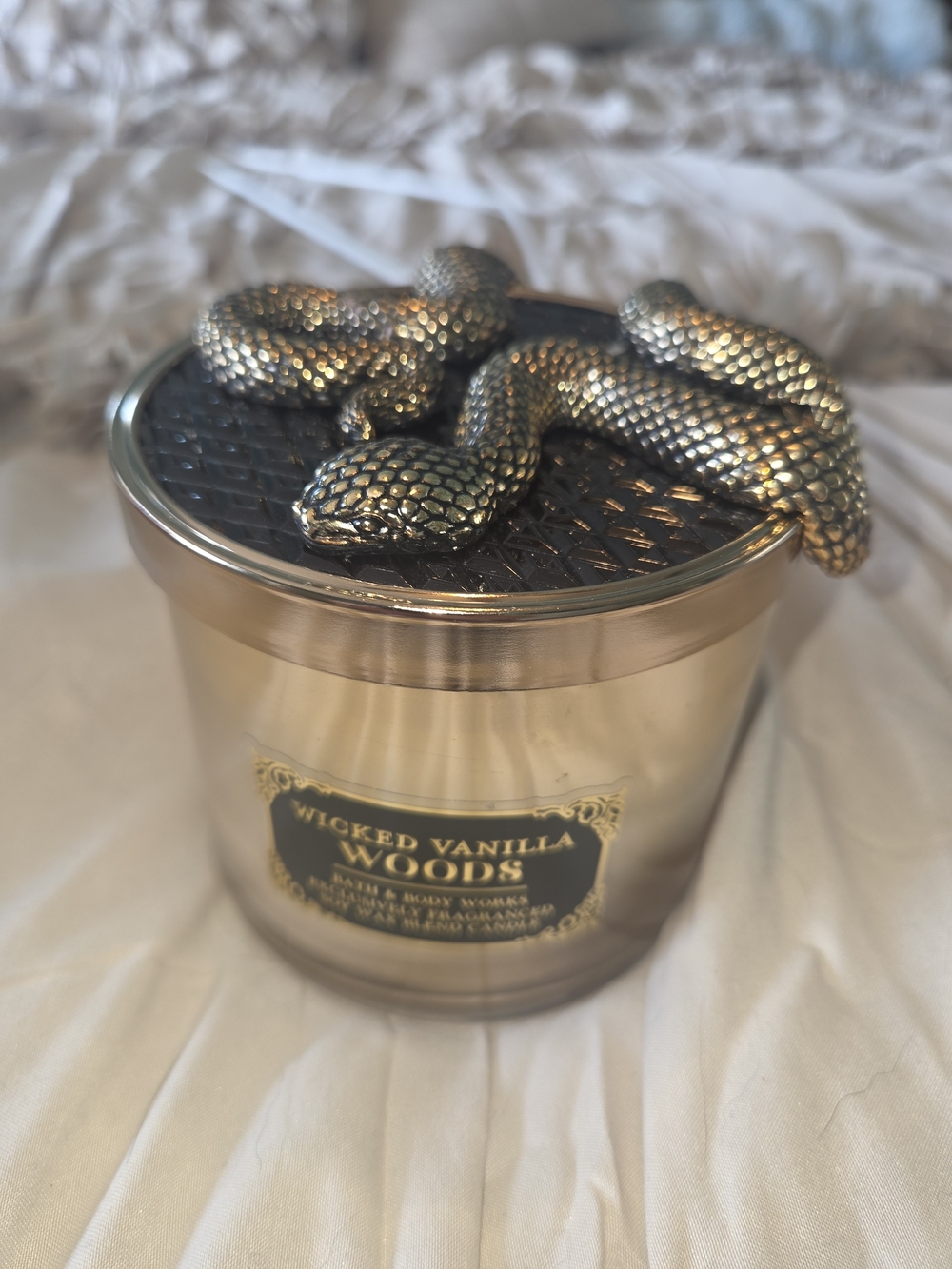 Limited Edition Gold Snake Candle/Lid By Bath And Bodyworks, NEW